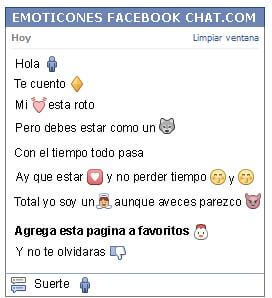 Conversacion con Emoticon simbolo hombre para Facebook