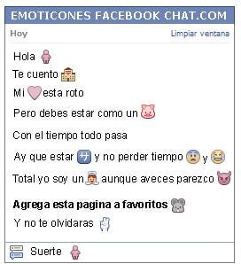 Conversacion con Emoticon simbolo mujer para Facebook