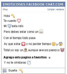 Conversacion con Emoticon simbolo musical para Facebook