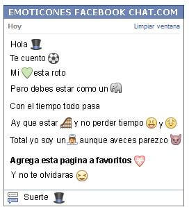 Conversacion con Emoticon sobrero de mago para Facebook