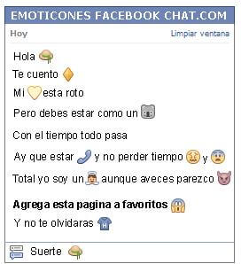 Conversacion con Emoticon sombrero de playa para Facebook