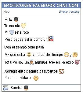 Conversacion con Emoticon sombrero para Facebook