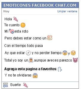 Conversacion con Emoticon sombrilla para Facebook