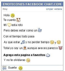 Conversacion con Emoticon sonrriente para Facebook