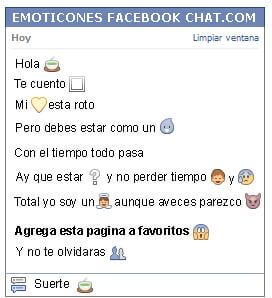 Conversacion con Emoticon sopa caliente para Facebook