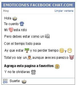 Conversacion con Emoticon sopa para Facebook