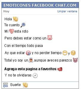 Conversacion con Emoticon teatro para Facebook