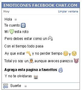 Conversacion con Emoticon tecla blanca para Facebook