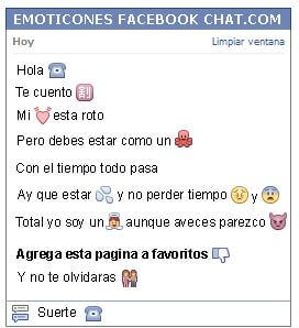 Conversacion con Emoticon telefono fijo para Facebook