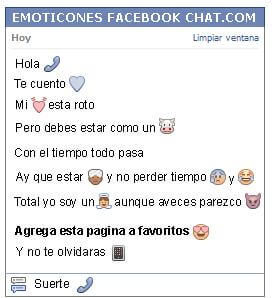 Conversacion con Emoticon telefono para Facebook