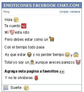 Conversacion con Emoticon ternura para Facebook