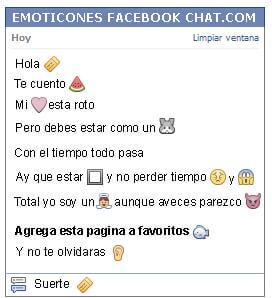 Conversacion con Emoticon ticket para Facebook