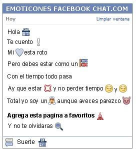 Conversacion con Emoticon tienda 24 horas para Facebook