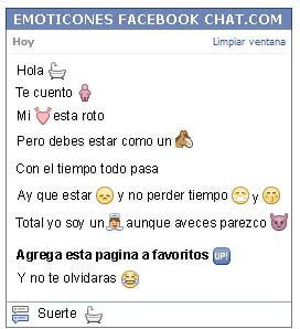 Conversacion con Emoticon tina de bano para Facebook