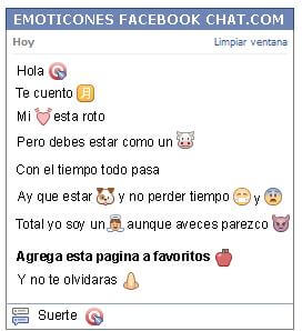 Conversacion con Emoticon tiro al blanco para Facebook