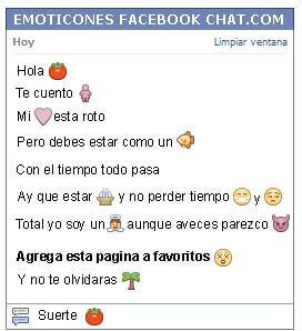 Conversacion con Emoticon tomate para Facebook