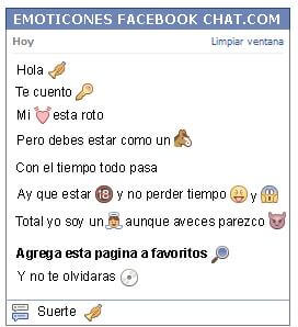 Conversacion con Emoticon trompeta para Facebook