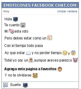 Conversacion con Emoticon tv para Facebook