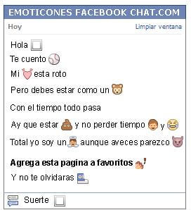 Conversacion con Emoticon ventana blanca para Facebook