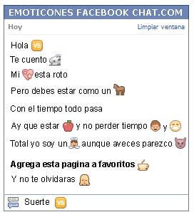 Conversacion con Emoticon versus para Facebook