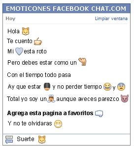 Conversacion con Emoticon zorrito para Facebook