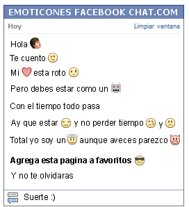 Ejemplo de utilización de Emoticones de Facebook en una conversación